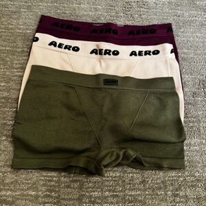 Aeropostale Green Peach Maroon Ribbed Boyshorts Medium